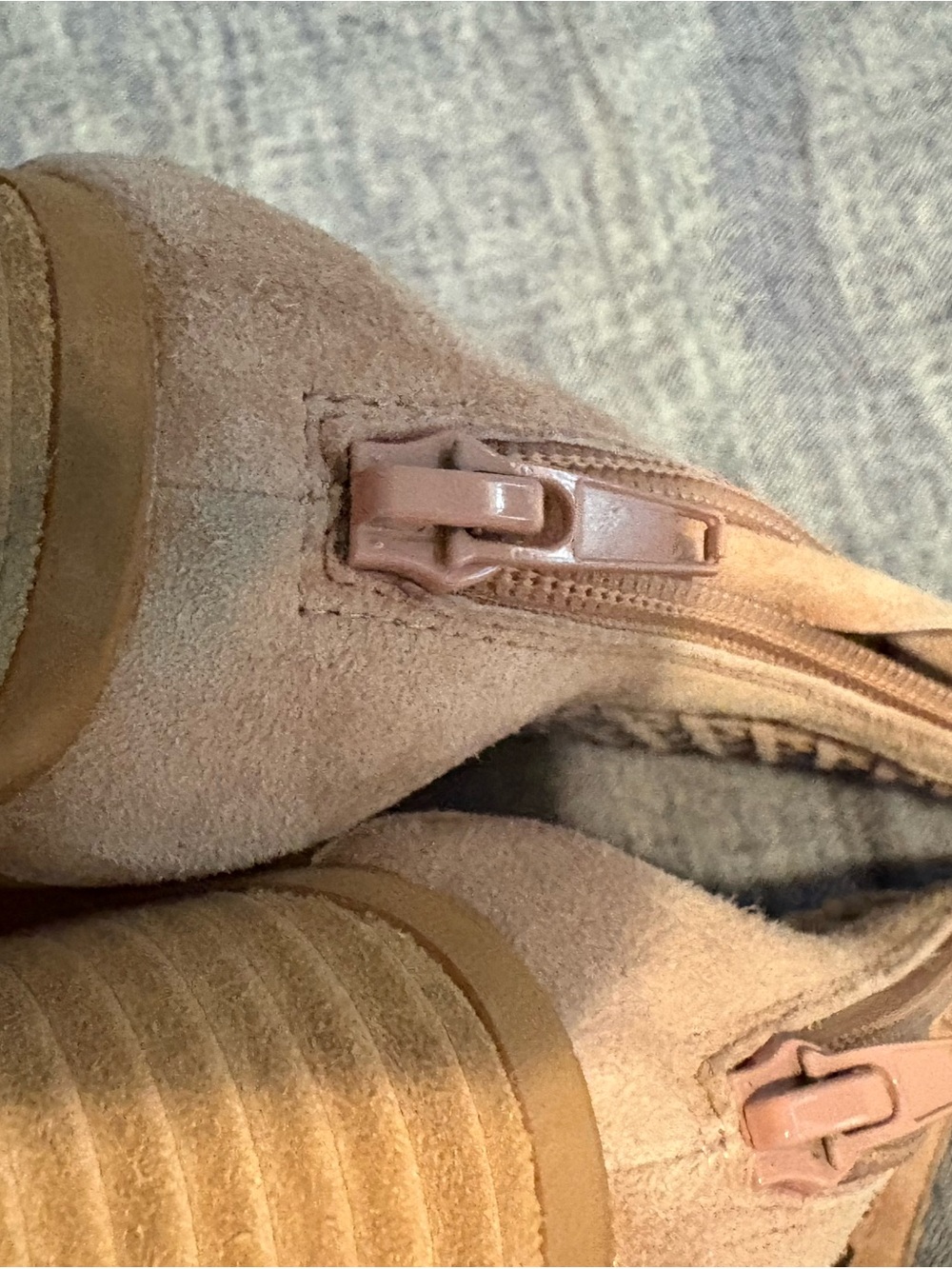 Jeffrey Campbell Taupe Suede Laser-Cut Ankle Boots - Picture 9 of 9